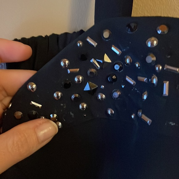 CYNTHIA VINCENT embellished black padded bra slip dress sz6 NWT $323 - Picture 7 of 7